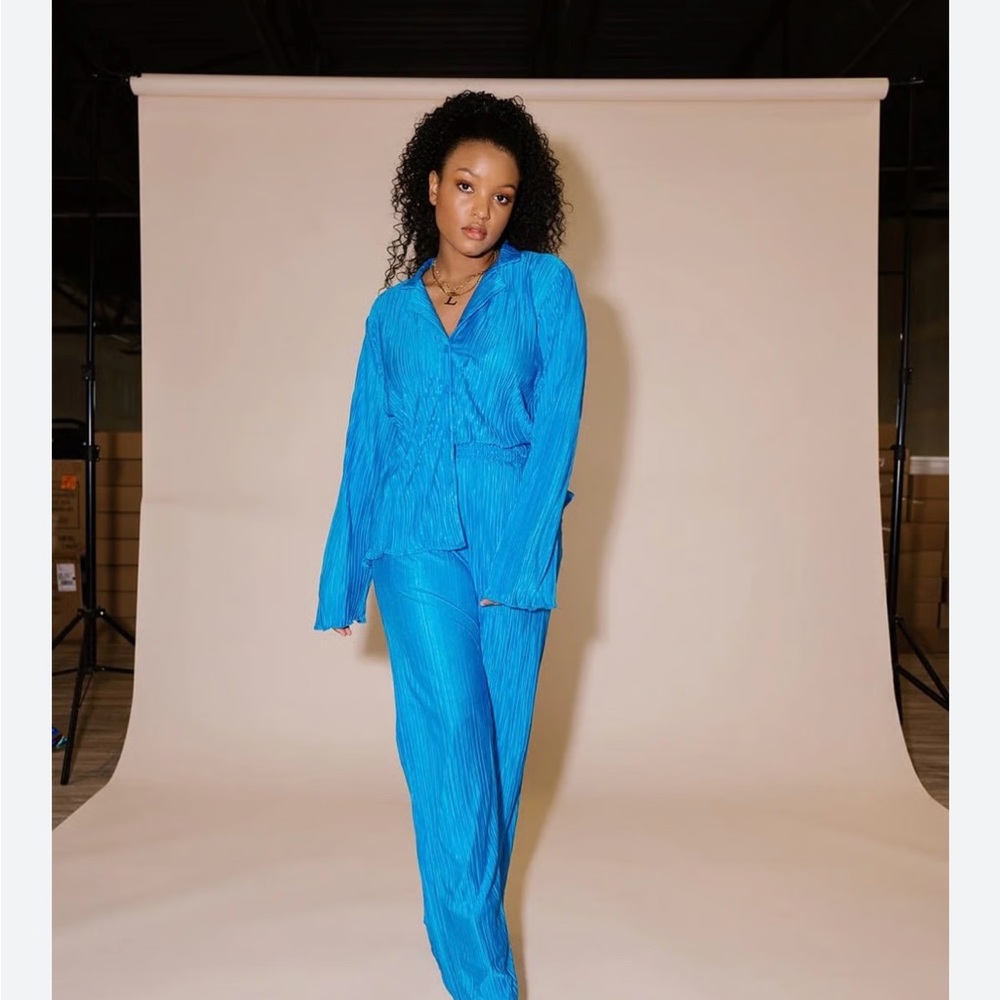 Dressed in LALA Blue Straight Leg Pants & Jumpsuit
